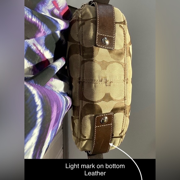 Vintage Pristine Coach Leather Monogram Silver/Chrome zipper buckles Beaut - Picture 11 of 16